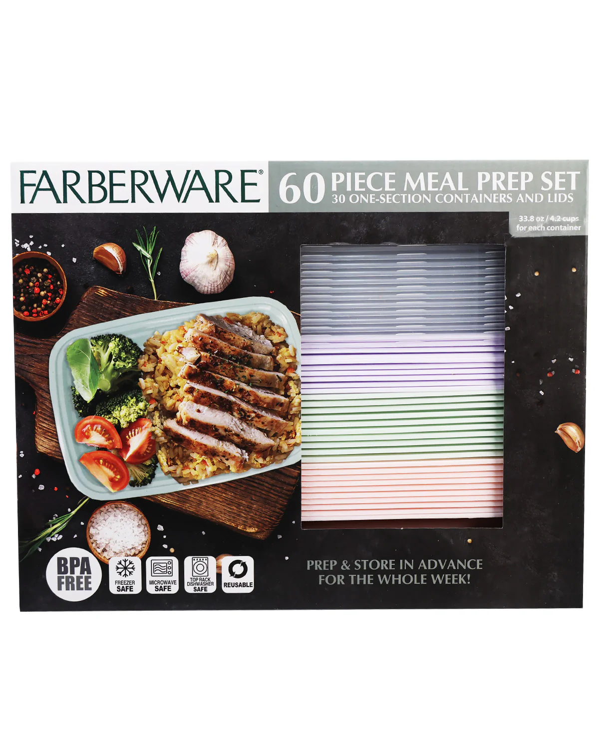 60pc Farberware Meal Prep Set