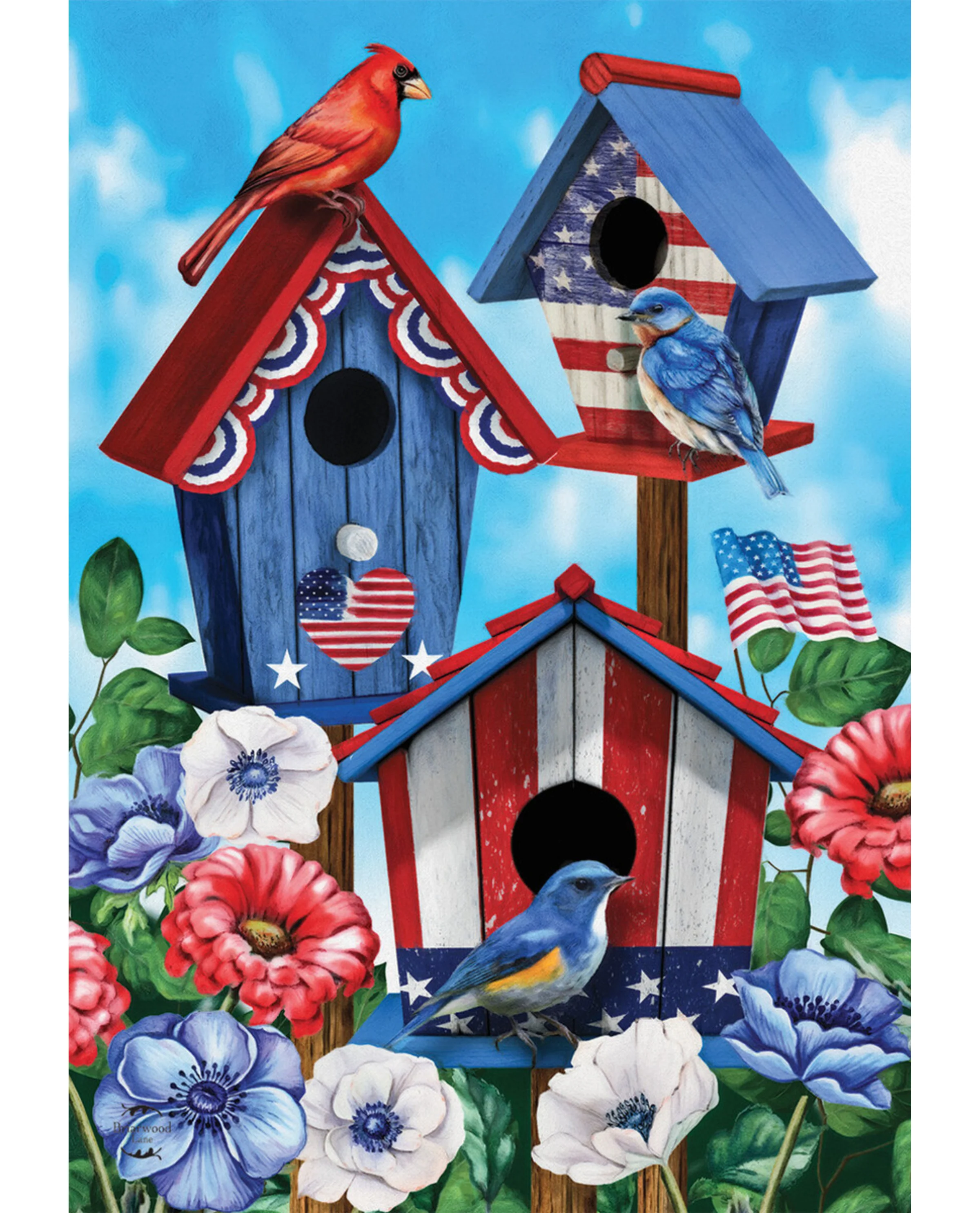 American Birdhouses Garden Flag