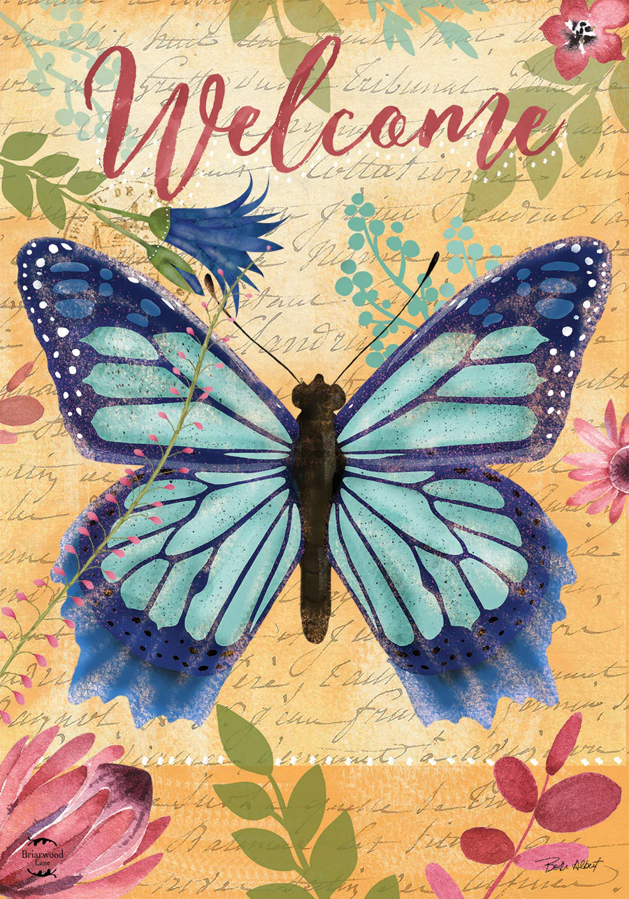 Beautiful Butterfly Garden Flag