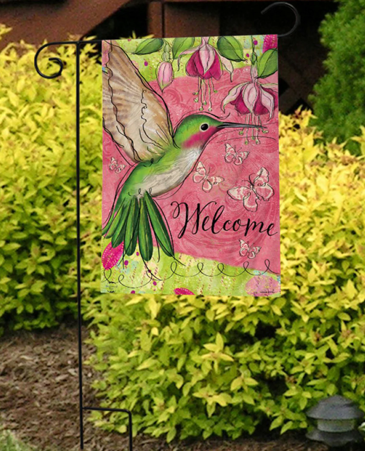 Blissful Hummingbird Garden Flag - Image 2