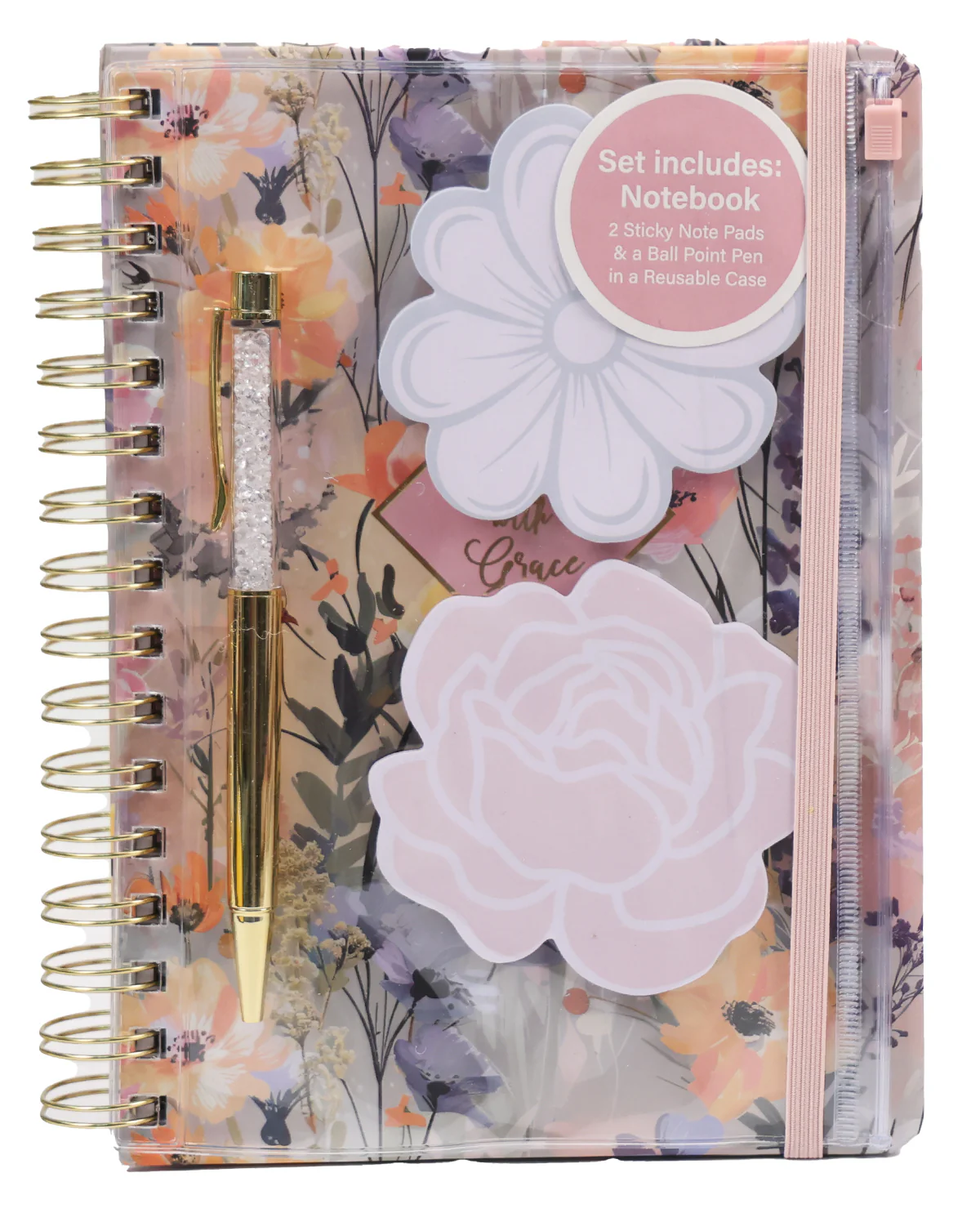 Bloom With Grace Notebook with Notepads and Pen