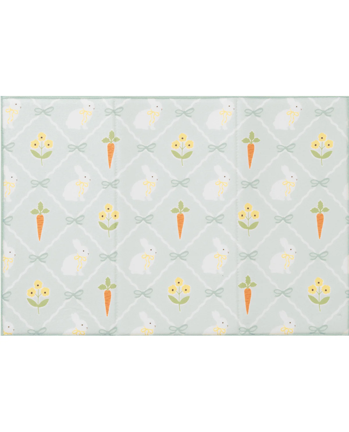 Bunny Floral Grid Dish Mat
