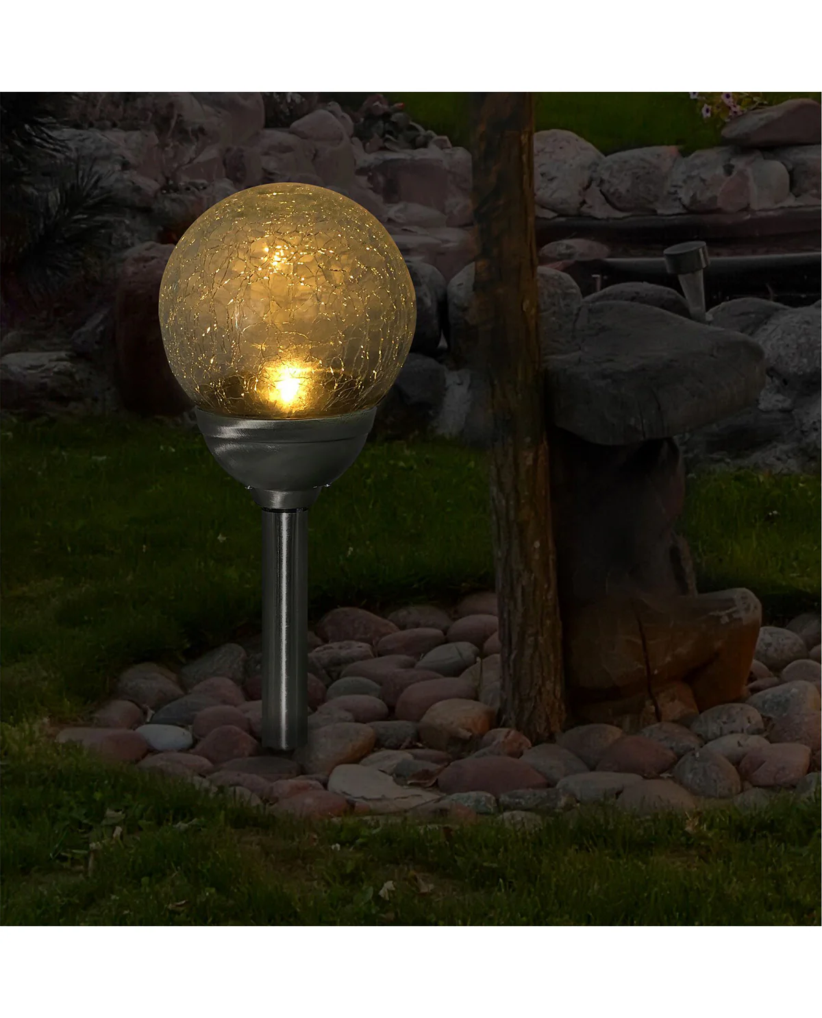 Crackle Glass Giant Solar Light