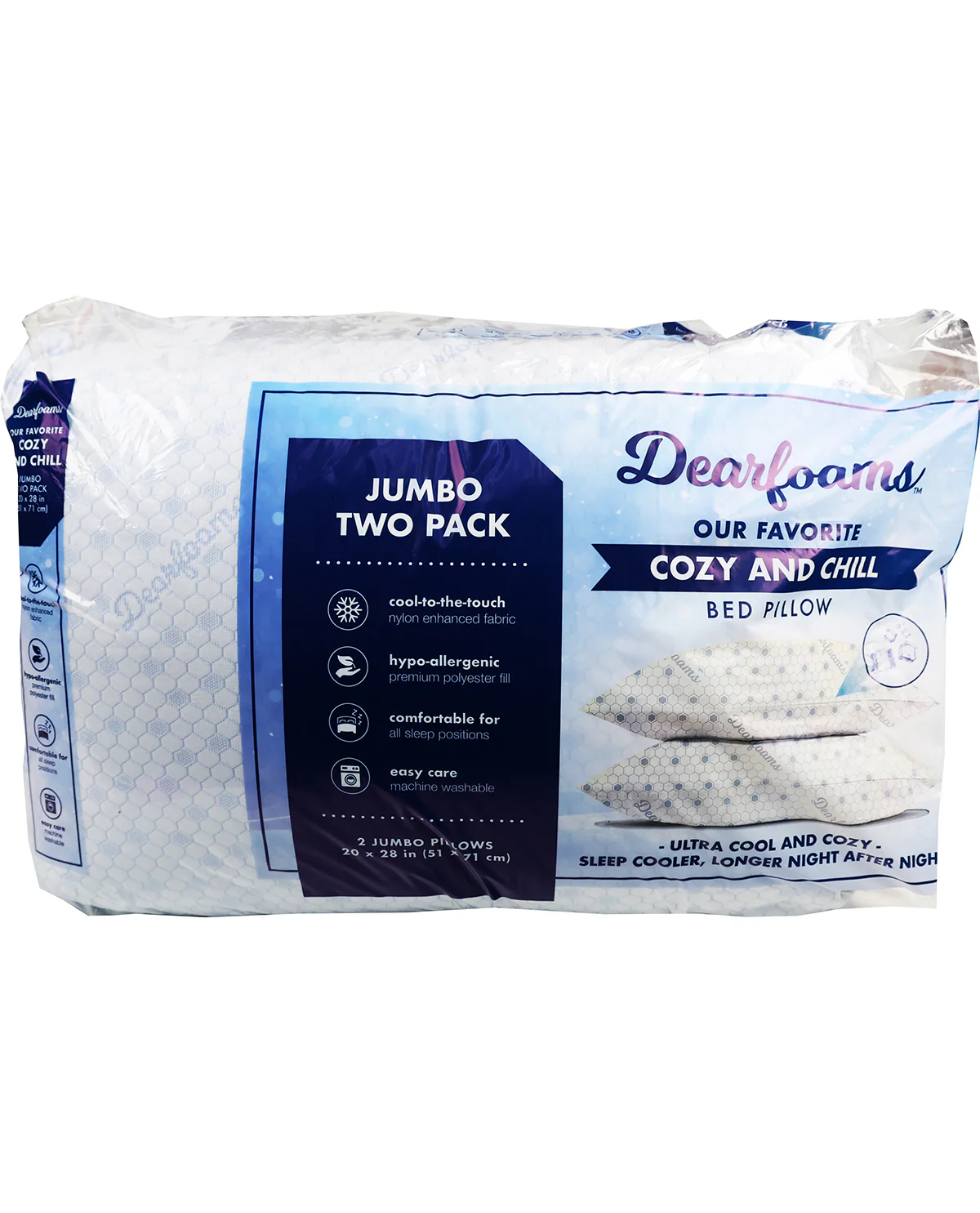 Dearfoam 2Pk Cozy and Chill Pillows