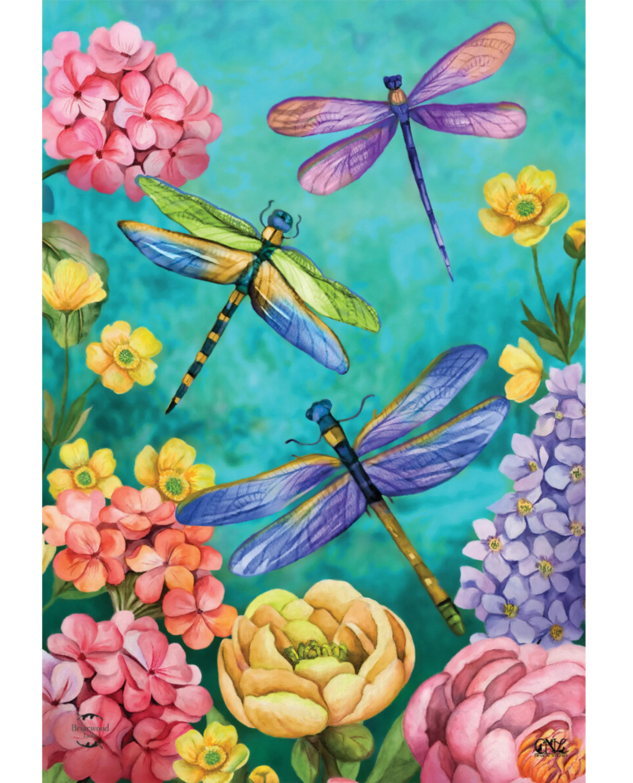 Dragonfly Garden Flag