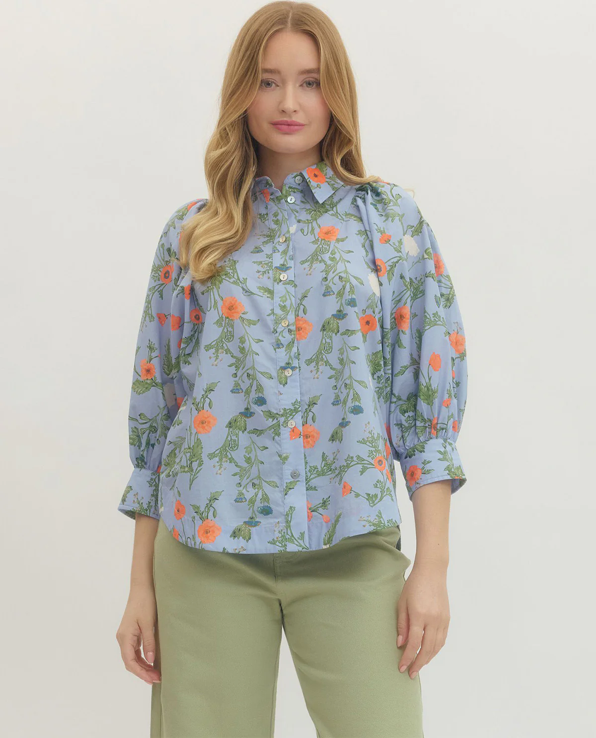 Entro 3/4 Sleeve Print Top