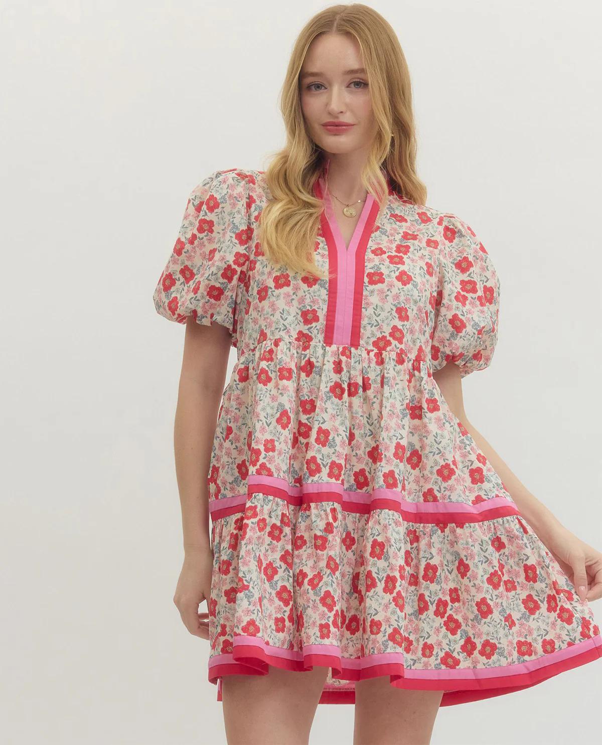 Entro Print Babydoll Dress