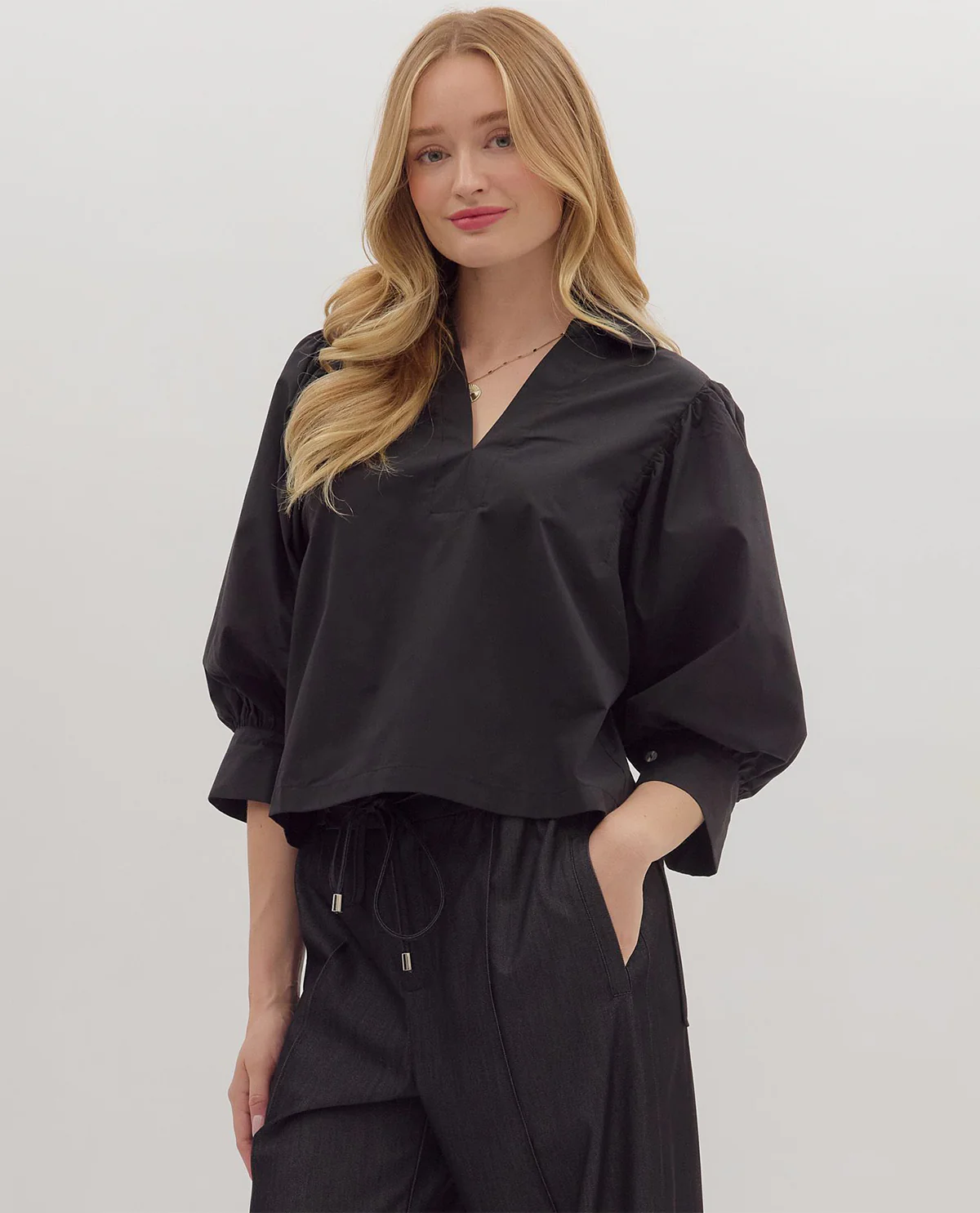Entro Solid Collar Top