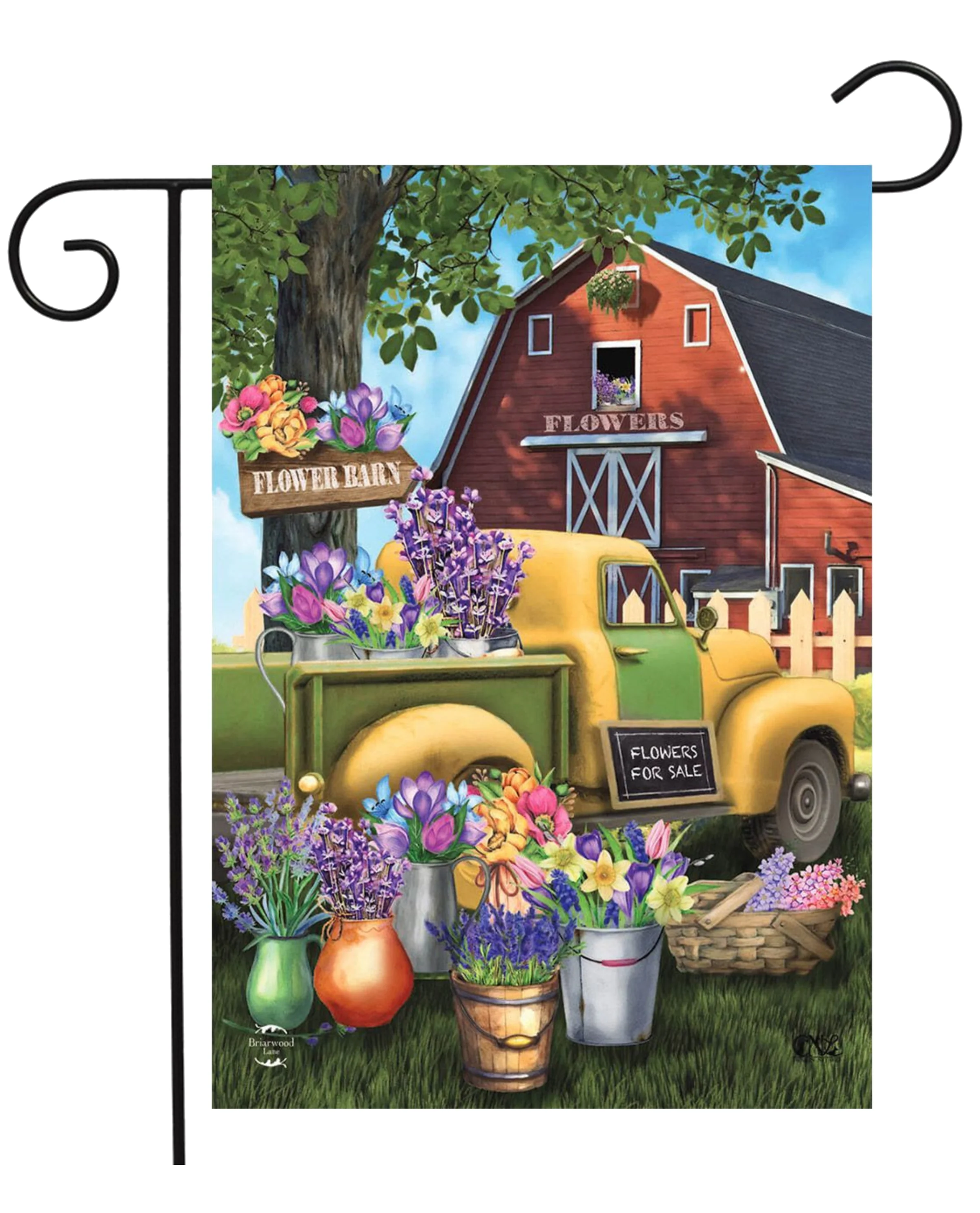 Flower Barn Spring Garden Flag