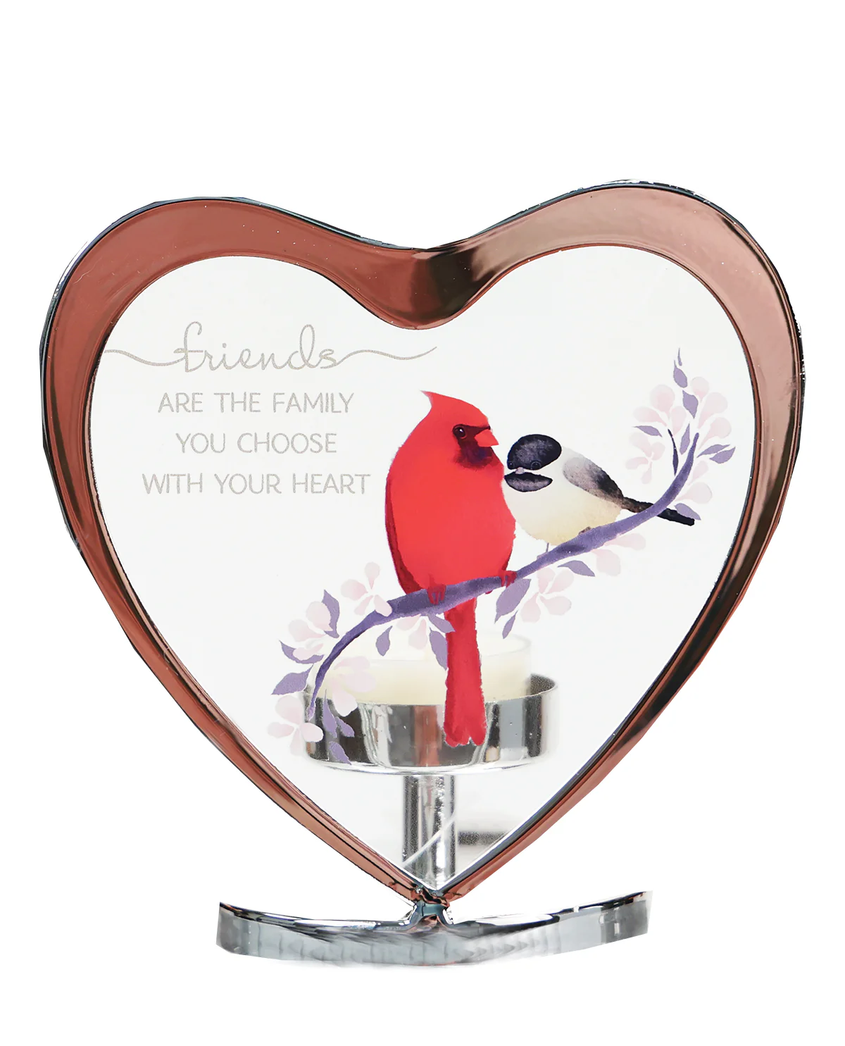 Glass Heart Tea Light Holder