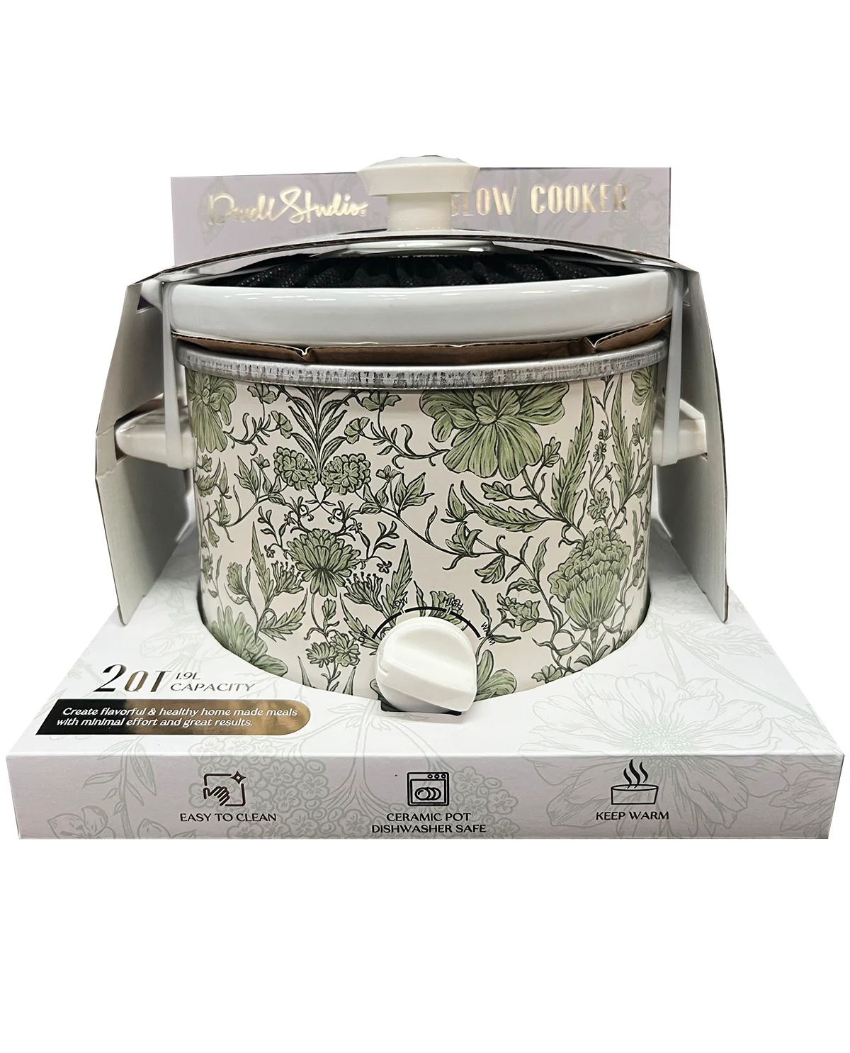 Green Printed Slow Cooker