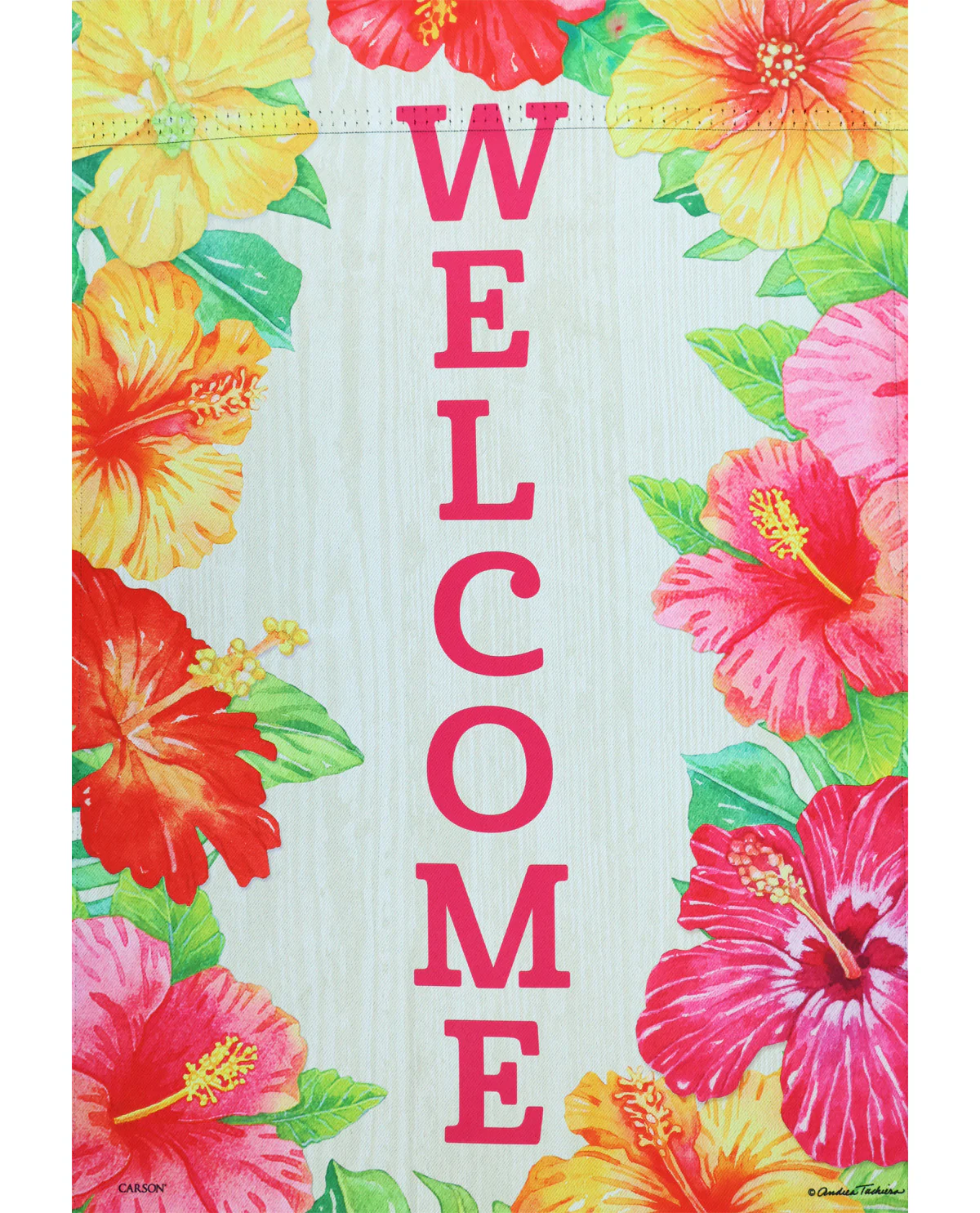 Hibiscus Welcome Garden Flag