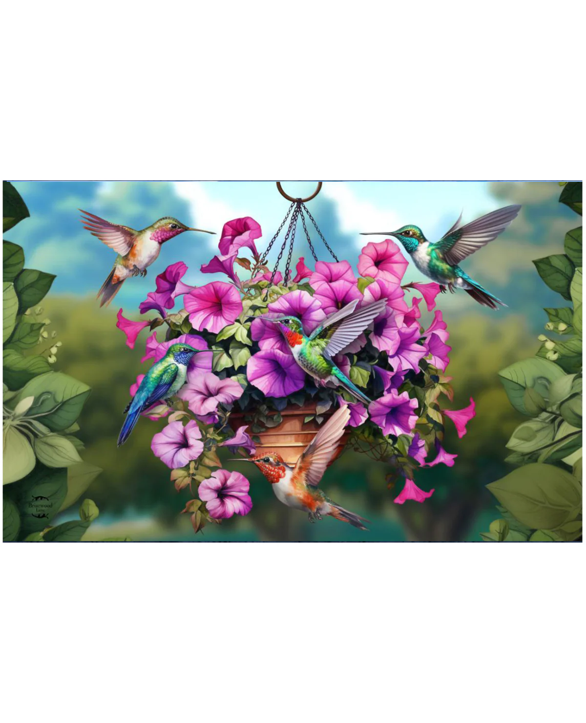 Hummingbirds And Petunias Doormat