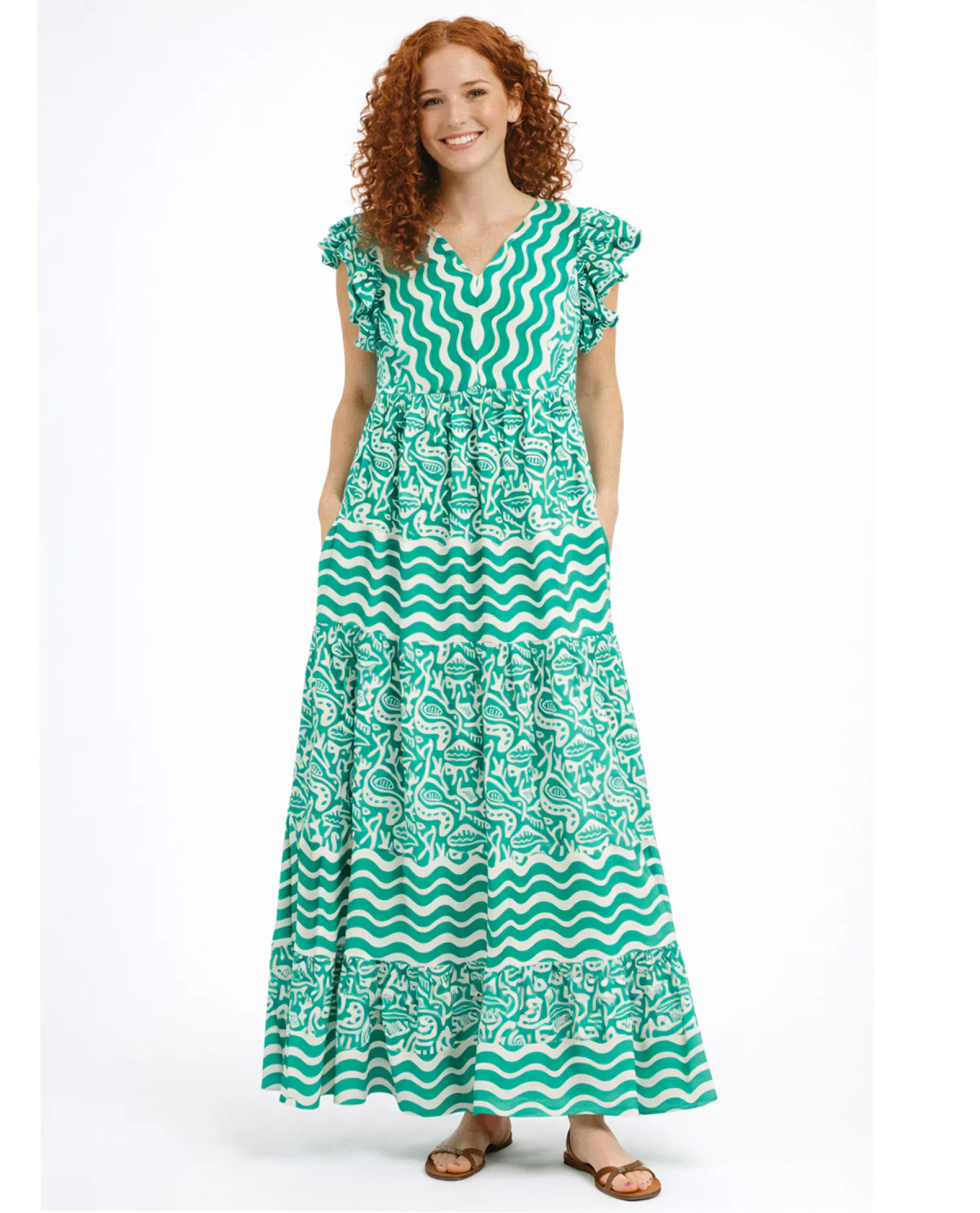 Jodifl Mixed Print Dress Green