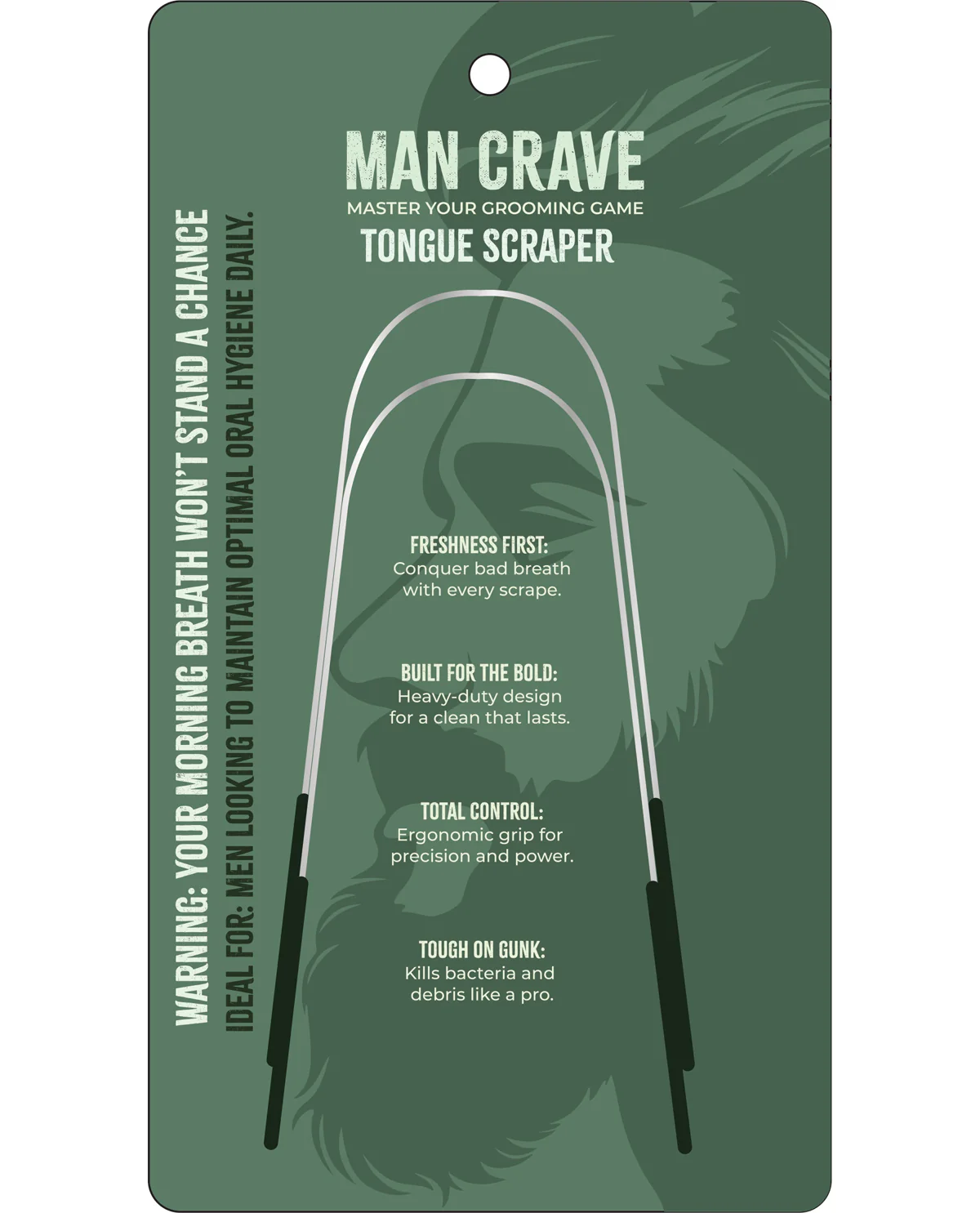 Man Crave 2PK Metal Tongue Scraper Green