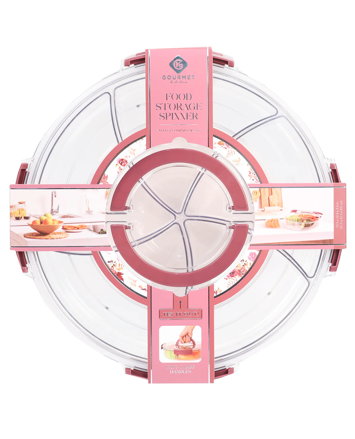 Round 5 Compartment Tray- Renaissance Rose