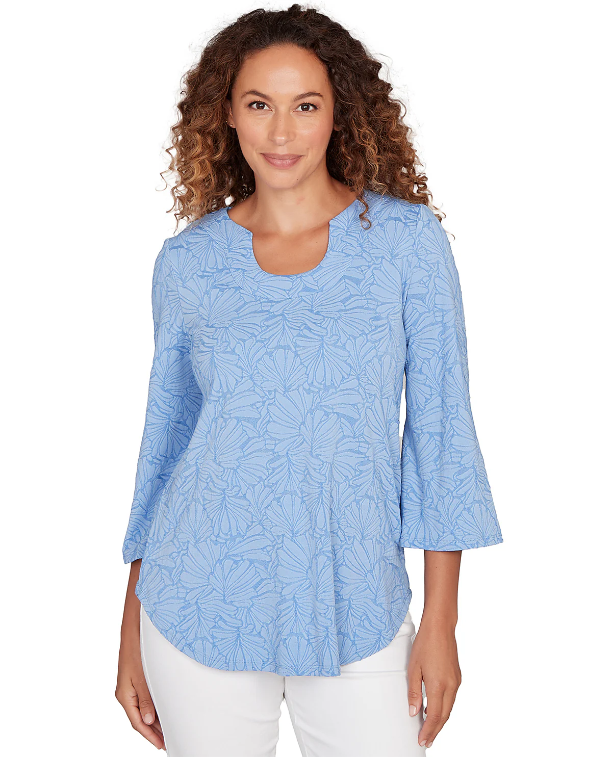 Ruby Road Textured Floral Knit Top