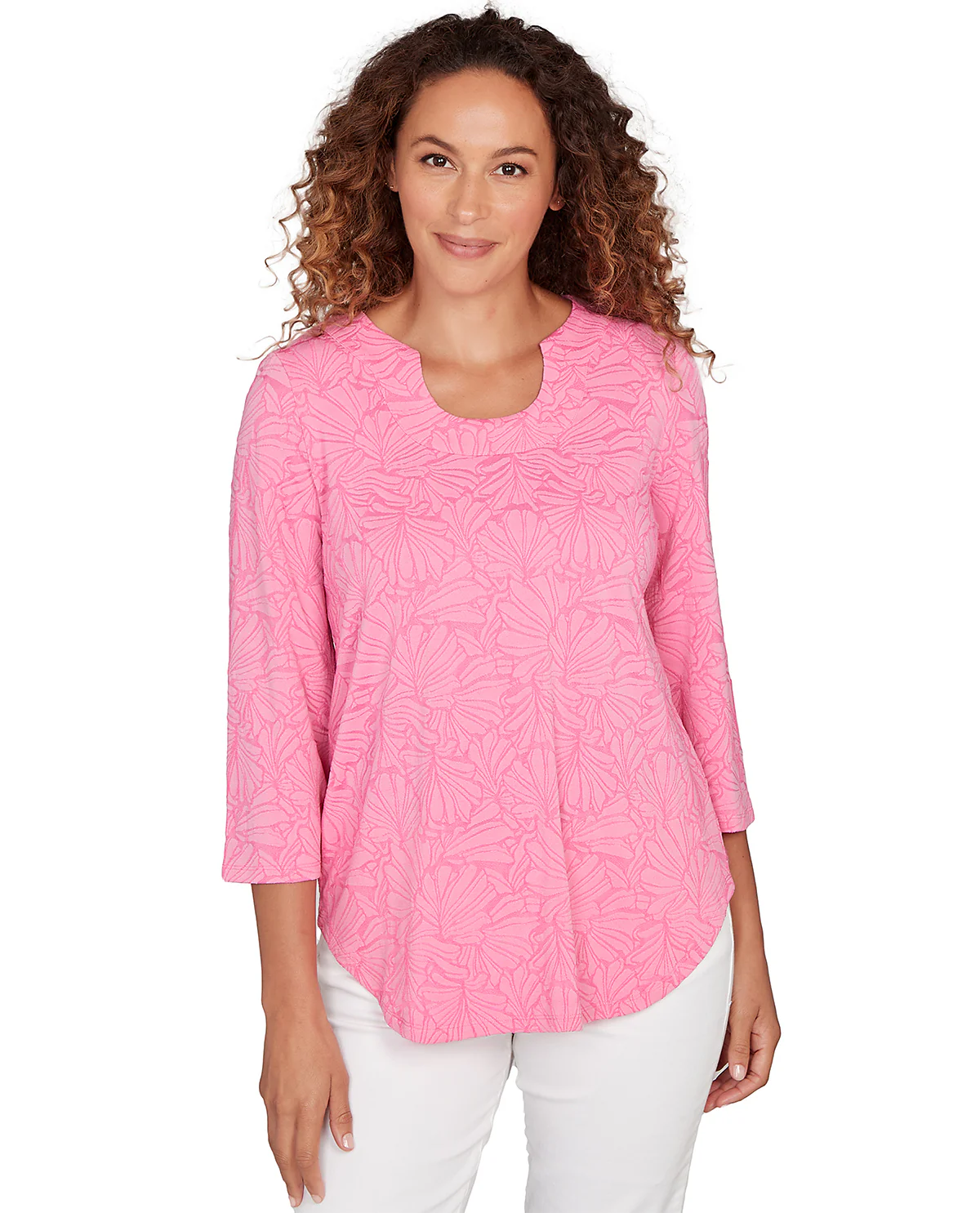 Ruby Road Textured Floral Knit Top - Image 2