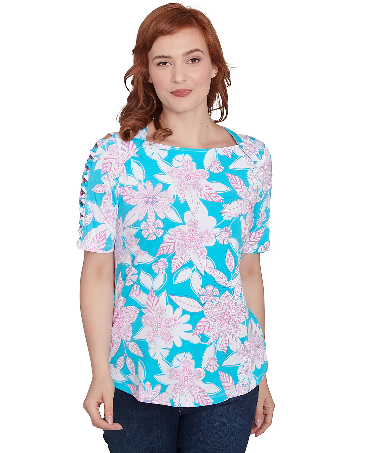 Ruby Road Missy Spring Oasis Floral Knit Top