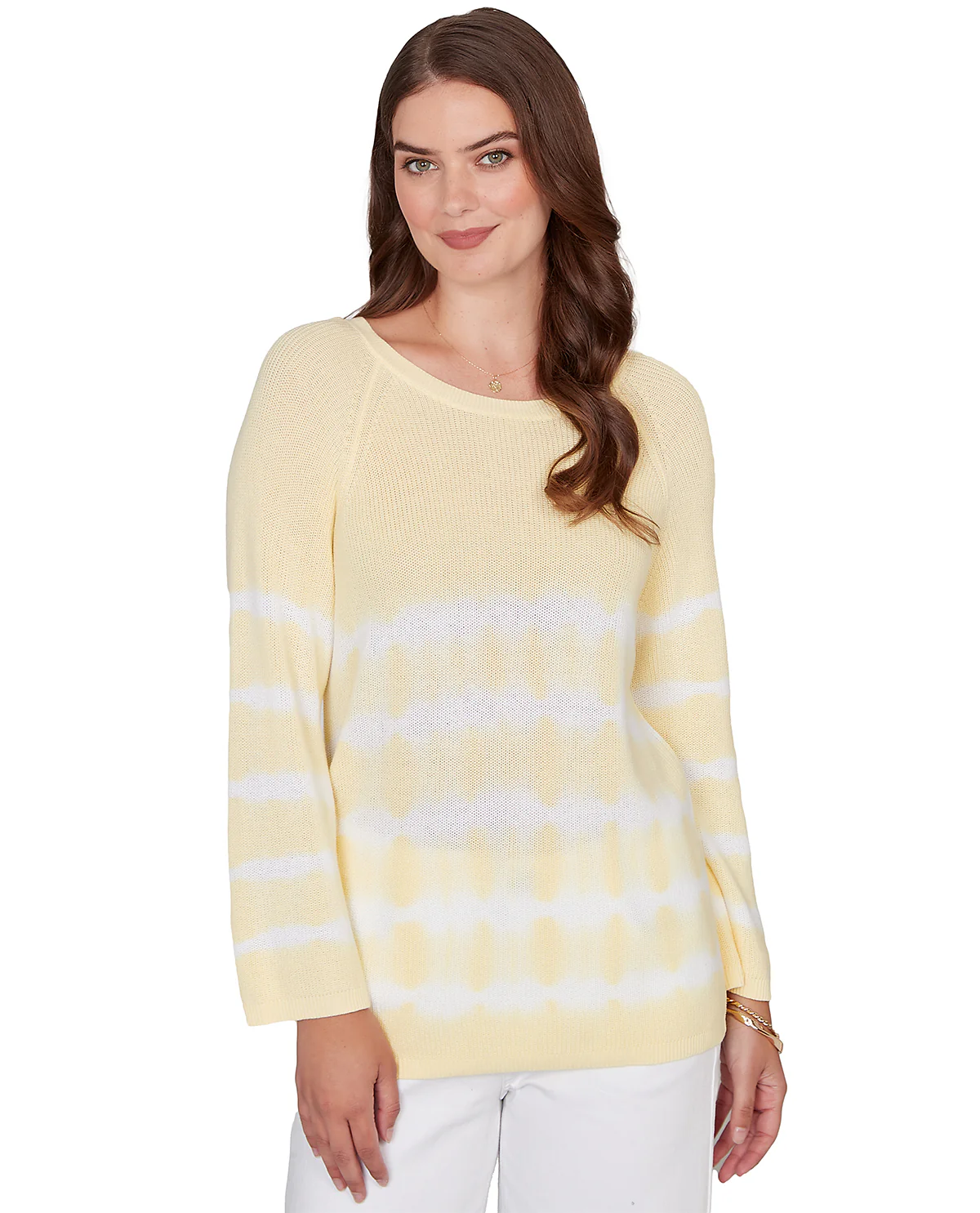 Ruby Road 3/4 Sleeve Tie Dye Sweater