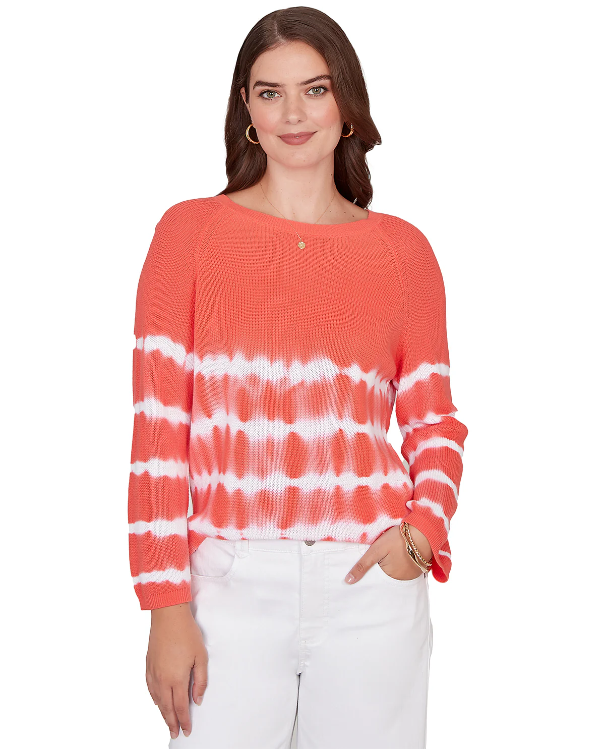 Ruby Road 3/4 Sleeve Tie Dye Sweater - Image 2