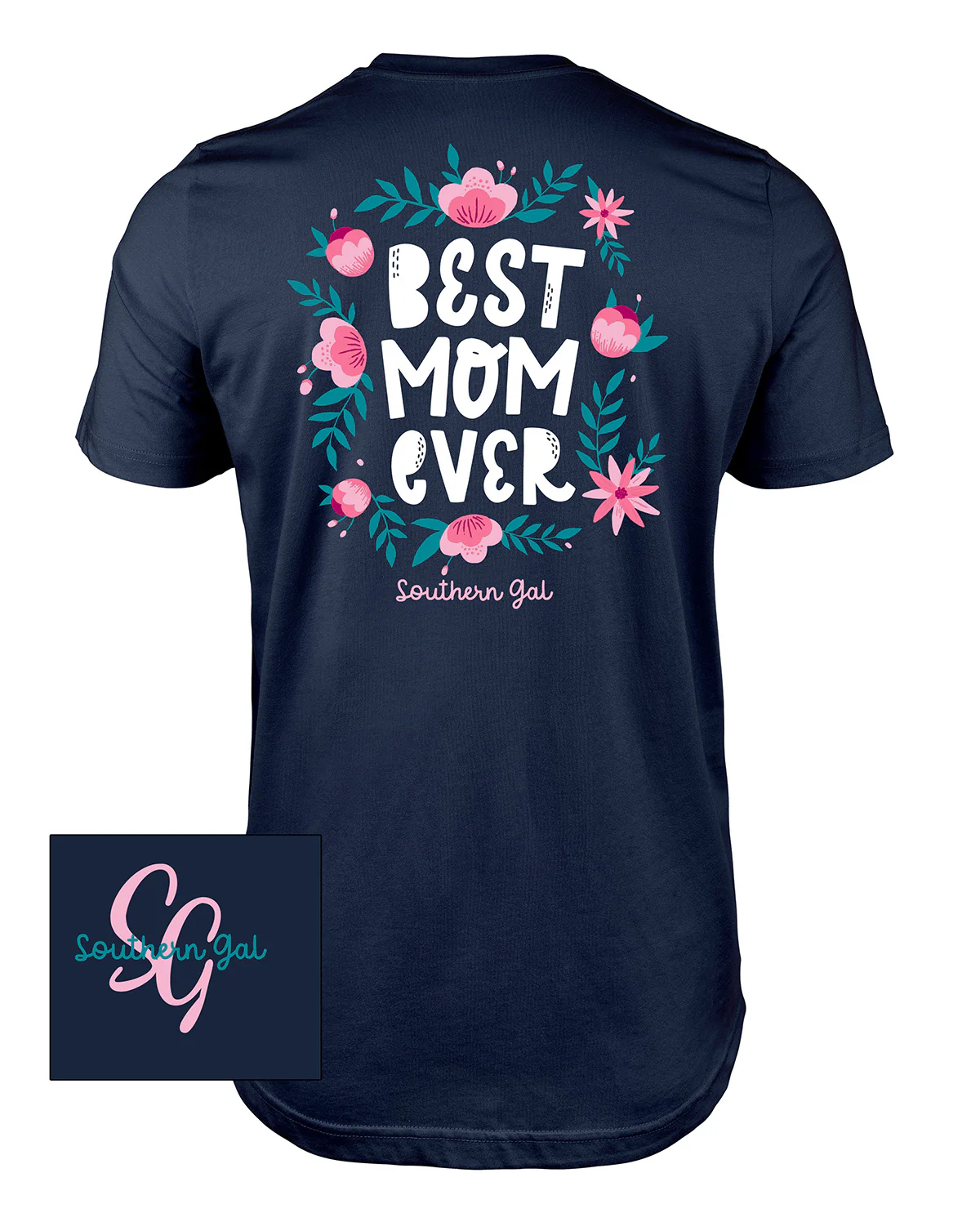 Southern Gal Best Mama Short Sleeve Screen Tee Navy