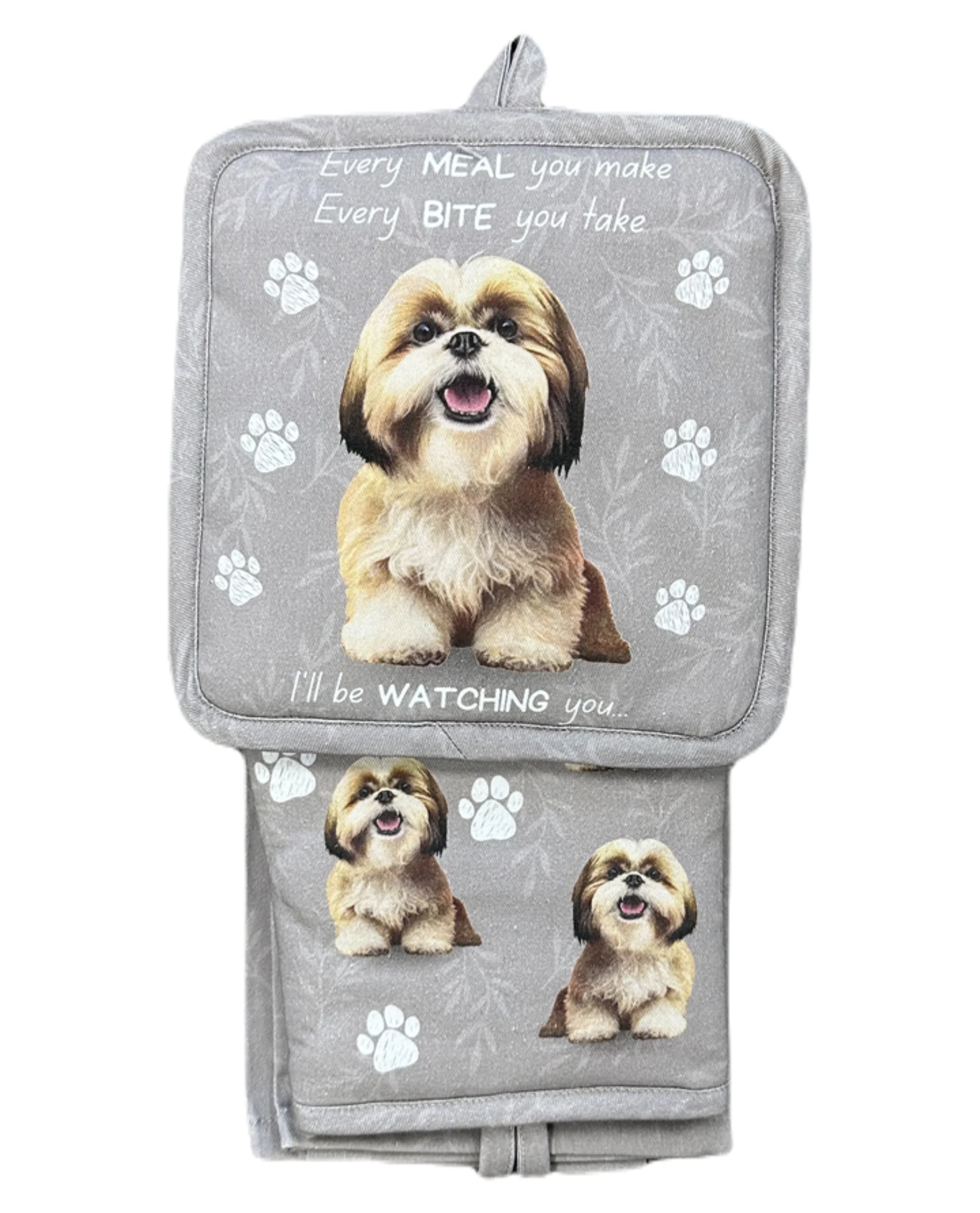Shih Tzu Oven Mitt Set