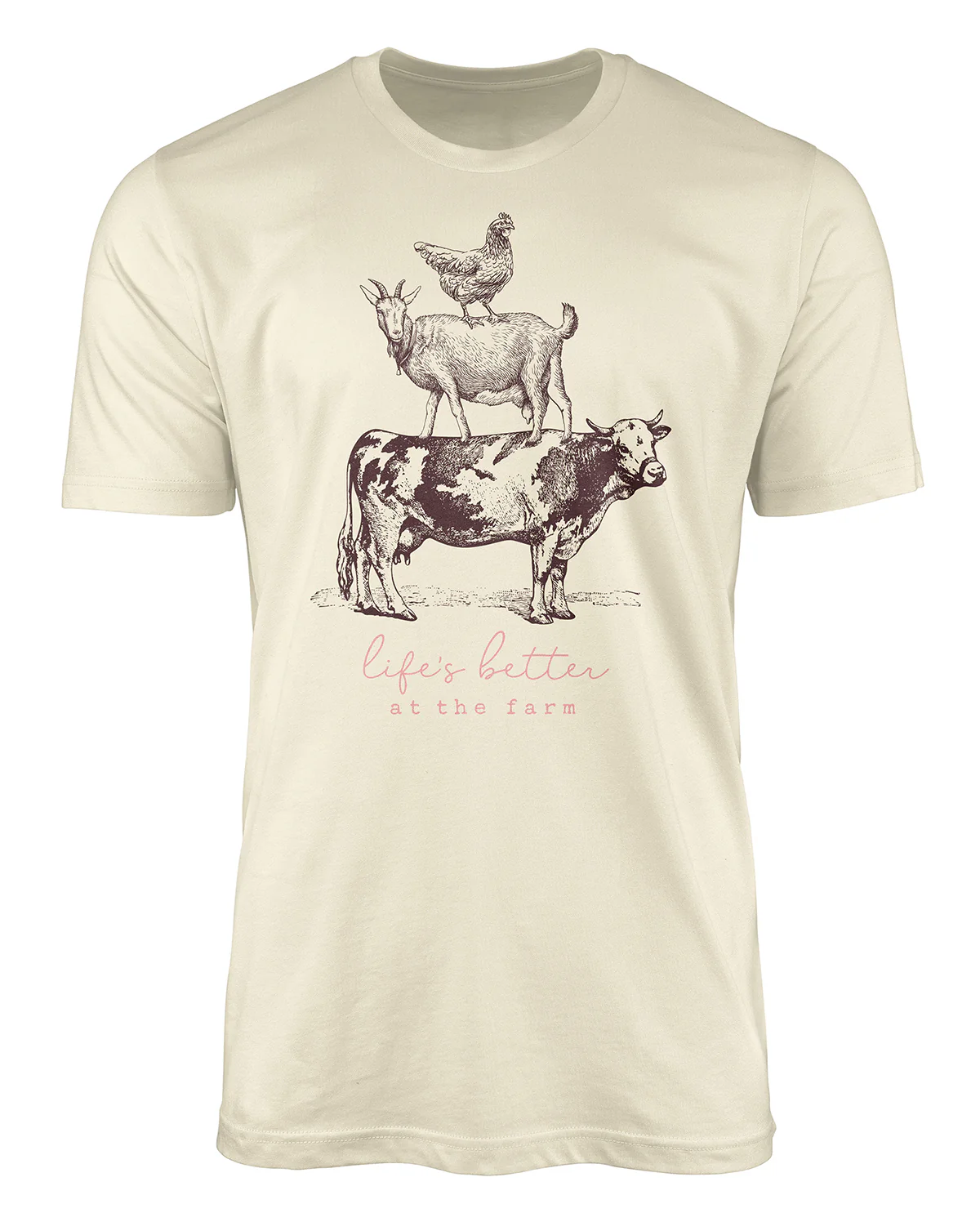 Missy Stacked Animals Short Sleeve Screen Tee
