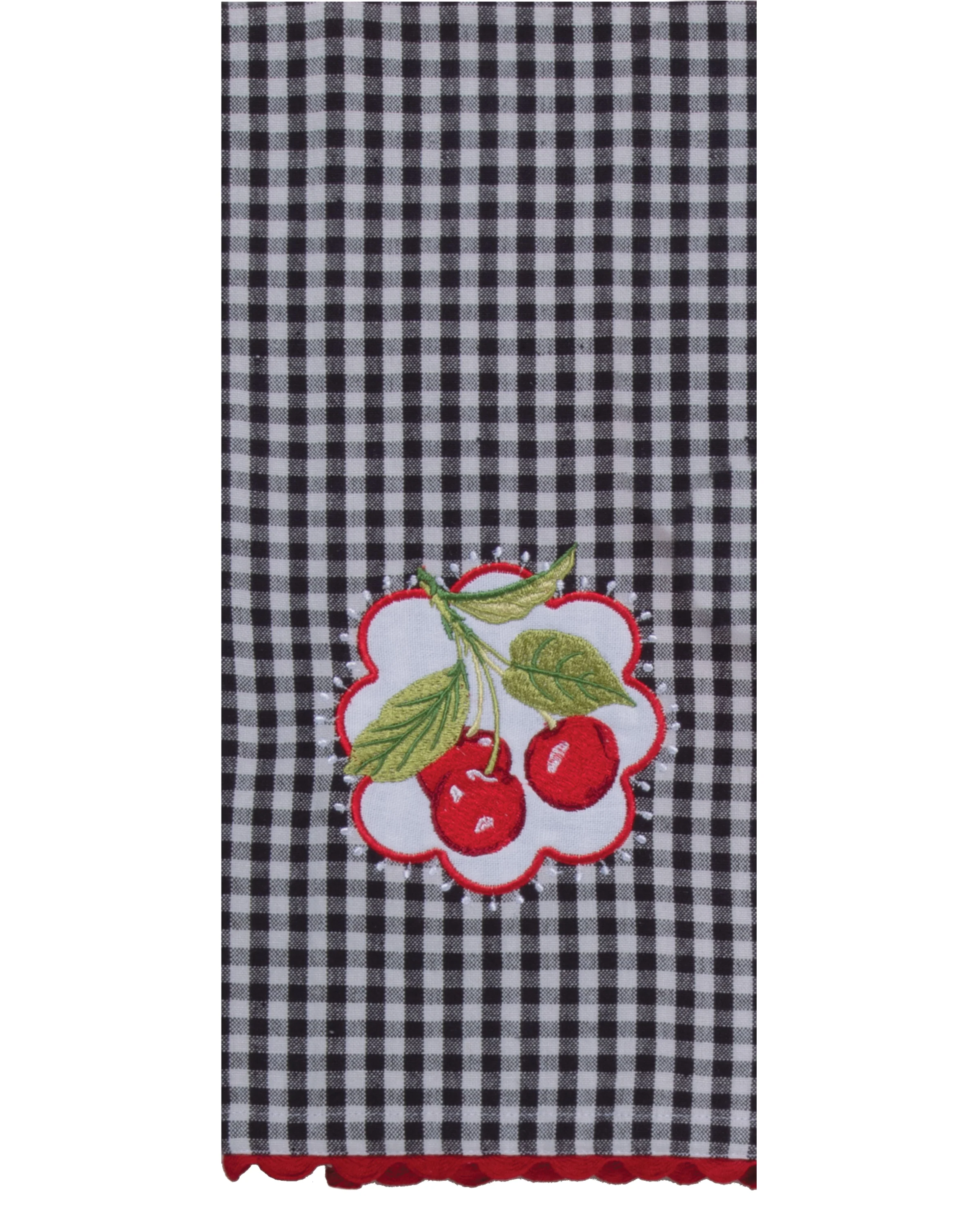 Sweet Cherry Checkered Dual-Purpose Kitchen Towel