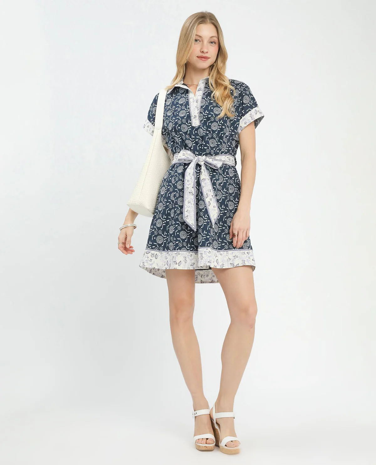 Umgee Dolman Sleeve Polo Mini Dress