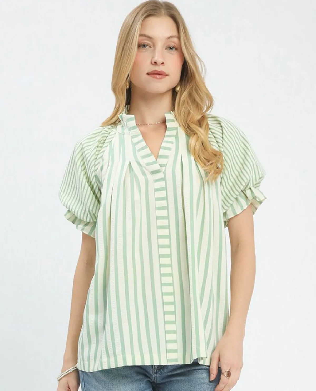 Umgee Stripe Vneck Top