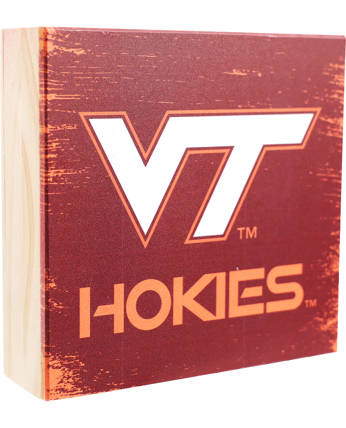 Virginia Tech Hokies Down Home Fans Wooden Block